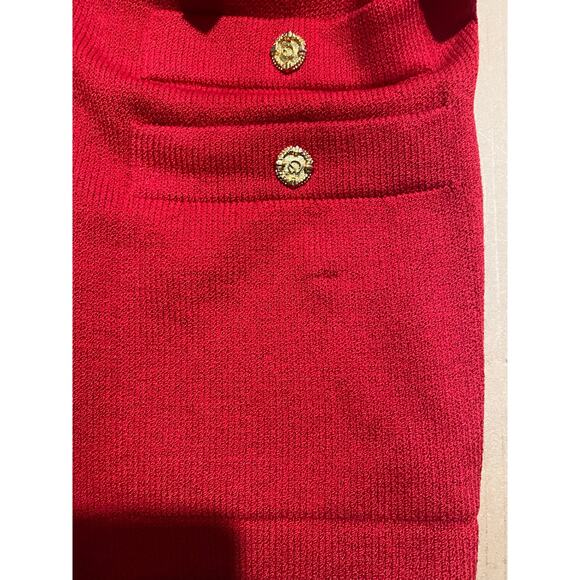 VINTAGE ST JOHN CARDIGAN JACKET SMALL RED KNIT FESTIVE HOLIDAYS CHRISTMAS - Picture 13 of 13